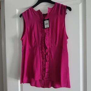 Nanette Lepore Fuchsia Pure Silk Sleeveless Blouse